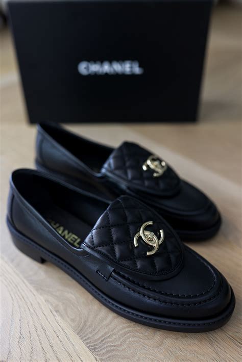 chanel quilted loafer|chanel moccasin loafers black.